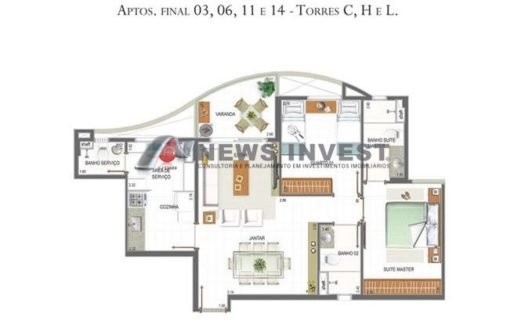 Living Park Sul Apt. 2 Quartos 02 Vagas SOLTAS com 73,50m²